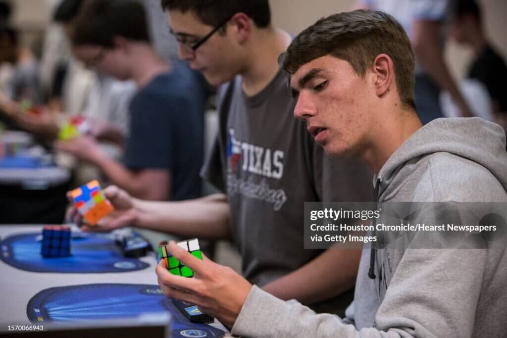 Houston ChronicleRocco Perciavalle competes in the Don't Mess With Texas 2017 Rubik's Cube competition at the Westin Galleria on Saturday, April 29, 2017, in Houston. ( Brett Coomer / Houston Chronicle ) (Photo by Brett Comer/Houston Chronicle via Getty Images)
