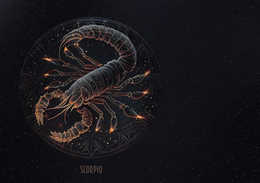 Scorpio Illustration Artwork for Astrological Signs and Dates