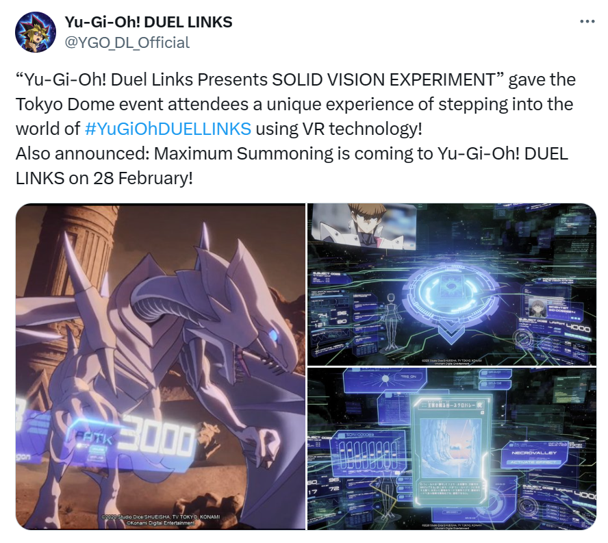 Yu-gi-oh! duel links presents solid vision experiment