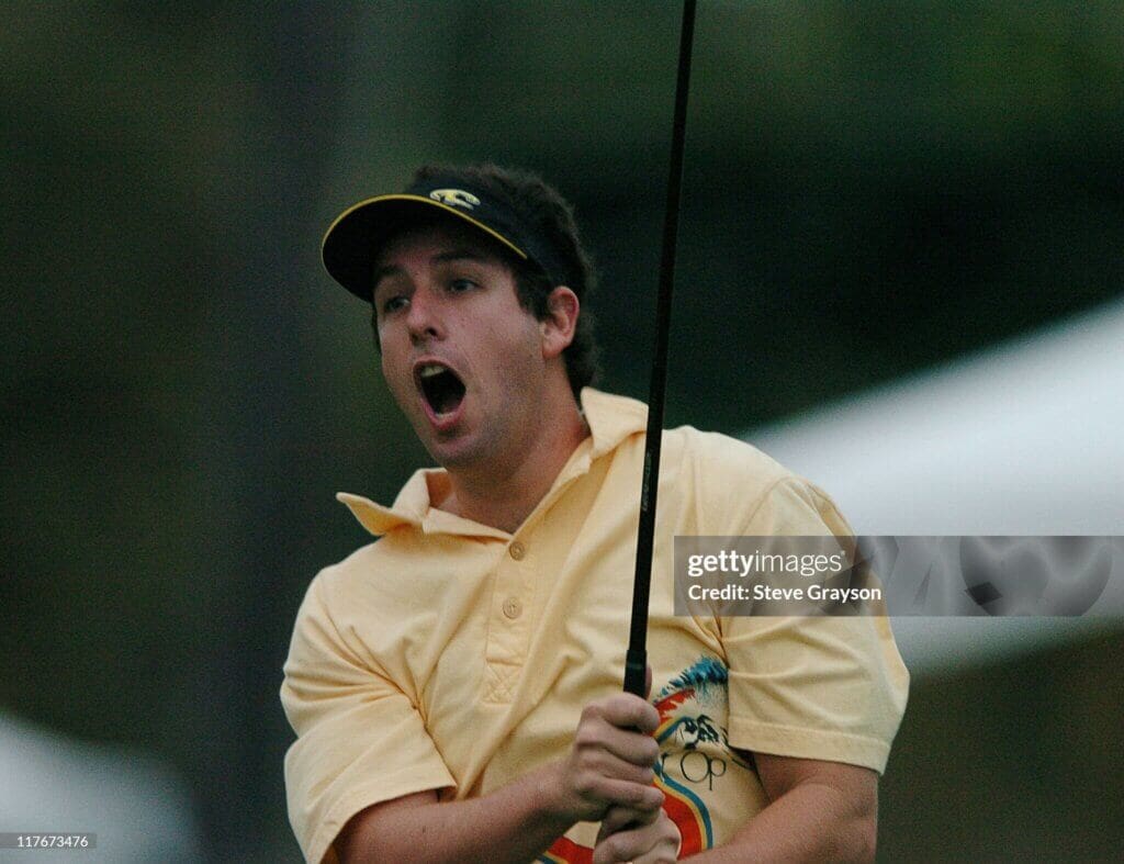PGA Tour's 2004 Sony Open Pro-AmAdam Sandler in action at the Pro-Am event at the 2004 Sony Open. (Photo by Steve Grayson/WireImage)