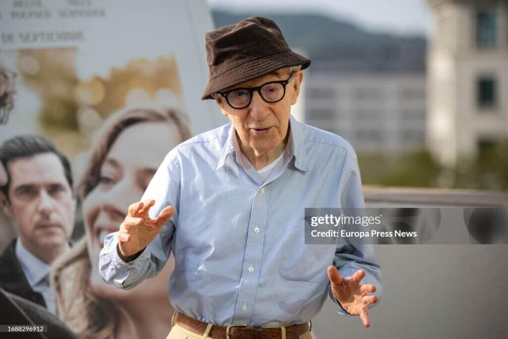 Woody Allen's Photocall For The Movie 'a Matter Of Luck'.BARCELONA CATALONIA, SPAIN - SEPTEMBER 18: Film director Woody Allen poses at the photocall of the film 'A Matter of Luck', at the ME Barcelona hotel, on 18 September, 2023 in Barcelona, Catalonia, Spain. The American filmmaker Woody Allen arrived yesterday, Sunday, September 17, in Barcelona to participate in the premiere of his new film, 'Stroke of Luck', the 50th of his filmography and in which he explores the role of chance and luck in people's lives. The film is the story of Fanny (Lou de Laage) and Jean (Melvil Poupaud), who seem like an ideal marriage, until Fanny accidentally runs into Alain (Niels Schneider), an old high school classmate, whom she soon sees again and becomes increasingly intimate with. In addition, during his visit to Barcelona, Allen performs today and tomorrow at the Teatre Tivoli, as part of the 55th Voll Damm Jazz Festival of Barcelona. (Photo By Lorena Sopena/Europa Press via Getty Images)