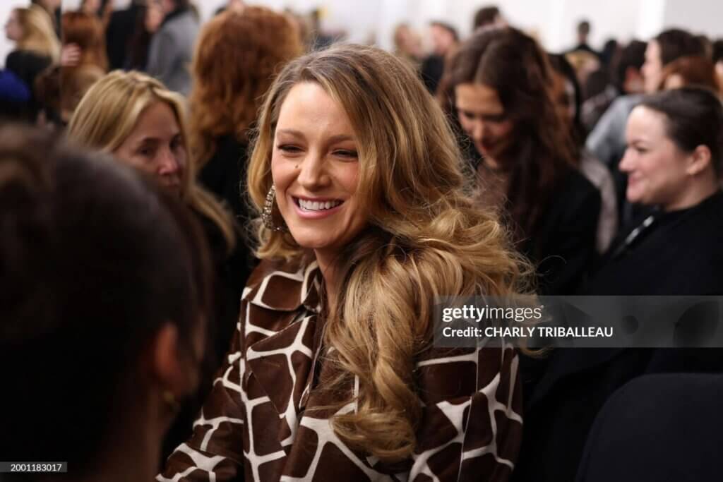 FASHION-US-MICHAEL KORSUS actress Blake Lively is seen after the Michael Kors show during New York Fashion Week on February 13, 2024 in New York. (Photo by Charly TRIBALLEAU / AFP) (Photo by CHARLY TRIBALLEAU/AFP via Getty Images)