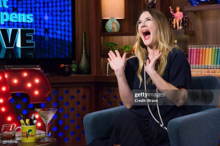 Watch What Happens Live - Season 12 WATCH WHAT HAPPENS LIVE -- Pictured: Drew Barrymore -- (Photo by: Charles Sykes/Bravo/NBCU Photo Bank/NBCUniversal via Getty Images)