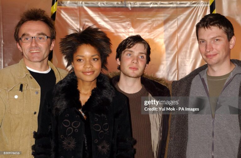 28 Days Later premiere (left-right) Director Danny Boyle, stars of the film Naomie Harris and Cillian Murphy, and producer Andrew Macdonald at the premiere of '28 Days Later', at the new Odeon Kingston cinema. * The new cinema in surrey is the largest Odeon in the UK. (Photo by Yui Mok - PA Images/PA Images via Getty Images)