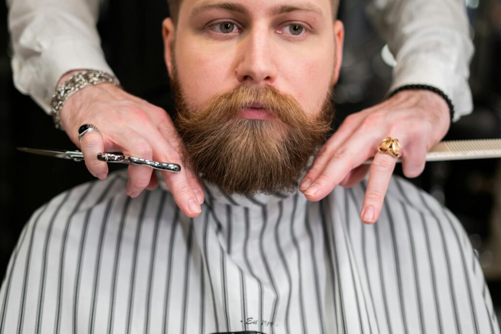 Classy Photo by cottonbro studio: https://www.pexels.com/photo/man-in-white-and-gray-pinstripe-having-a-haircut-3998414/