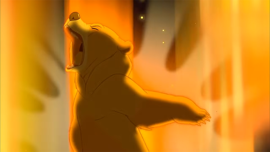The protagonist Kenai being transformed into a bear.