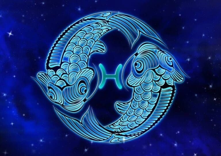 Zodiac Pisces Illustration for Pisces and The Moon