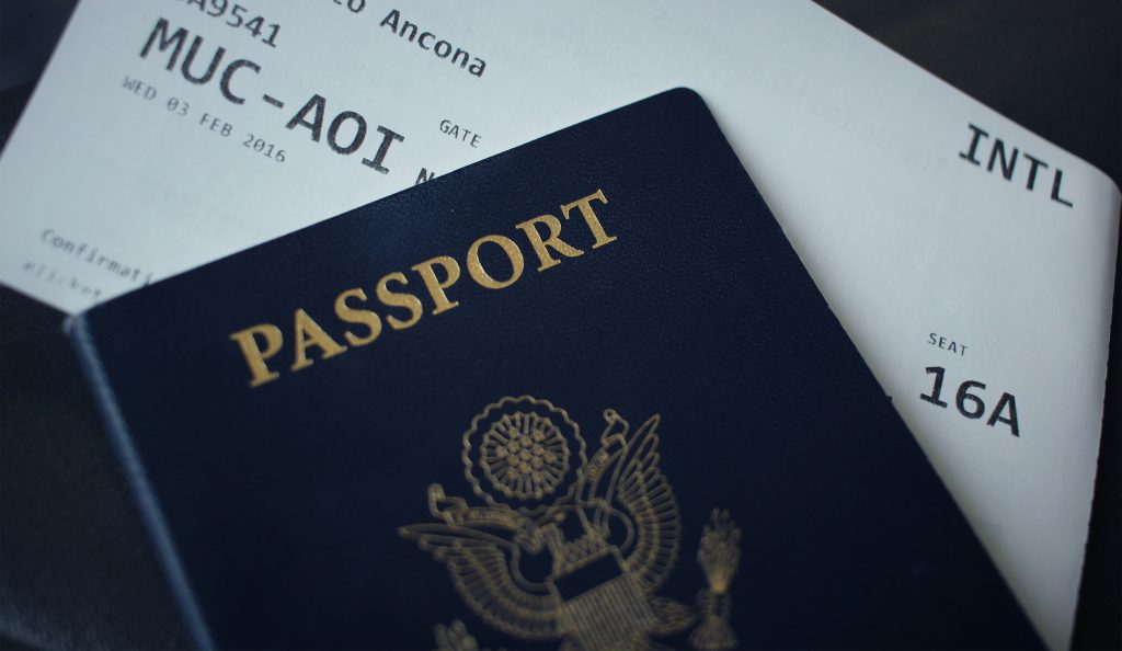 travel agent: passport and boarding pass