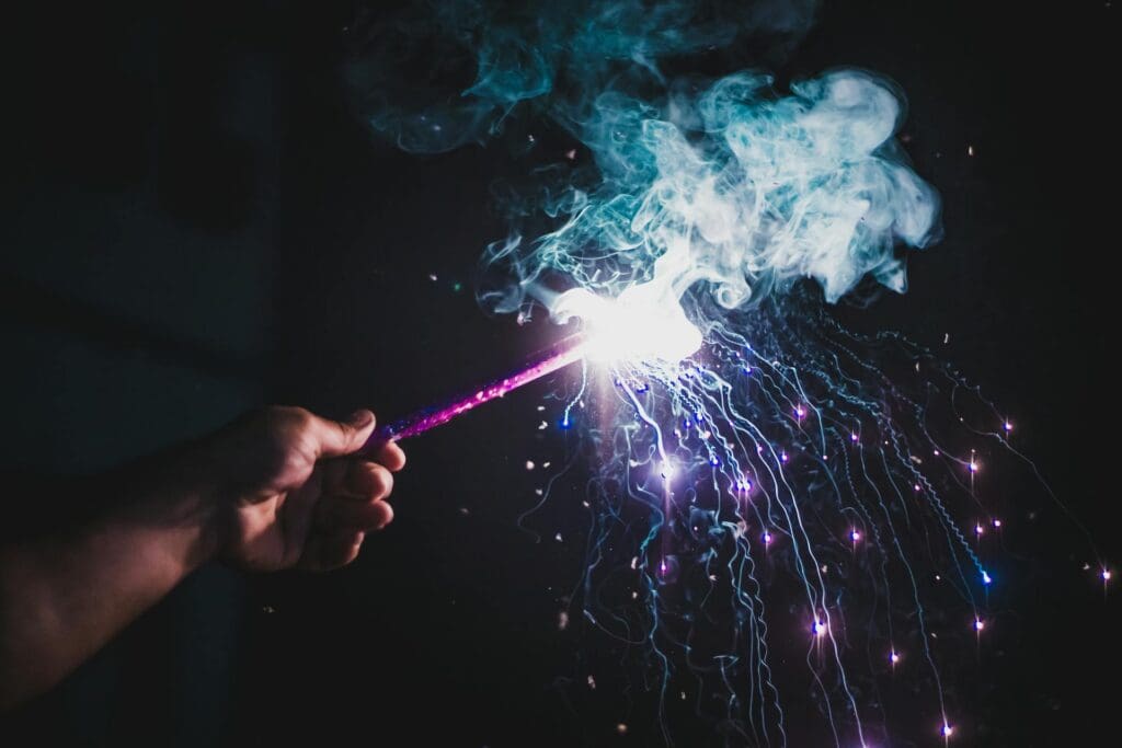 Photo by Rahul Pandit: https://www.pexels.com/photo/unrecognizable-person-showing-glowing-sparkler-against-night-sky-5898455/