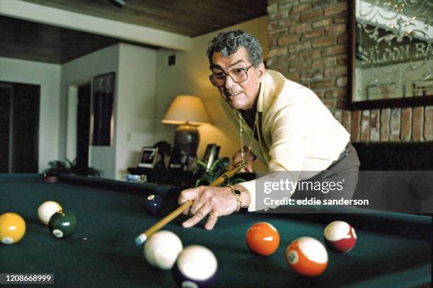 Dean Martin, Pool Player, 1980s At Home, Singer, Entertainer