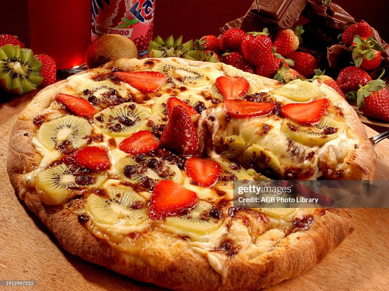 Sweet pizza, fruit, food. (Photo by: AGB Photo Library/Universal Images Group via Getty Images) Fruit pizza
