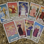 This tarot deck depicts characters and scenes from The Golden Girls as members of the Major and Minor Arcana.
