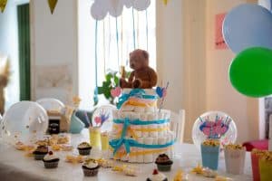 Gender Reveal Party Setup courtesy of https://www.pexels.com/search/baby%20shower/