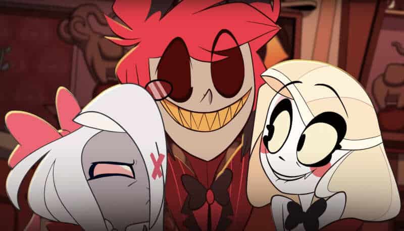 Charlie, Vaggie, and Alastor in Hazbin Hotel