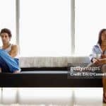 Couple giving each other the silent treatment, relationship anxiety, trust issues