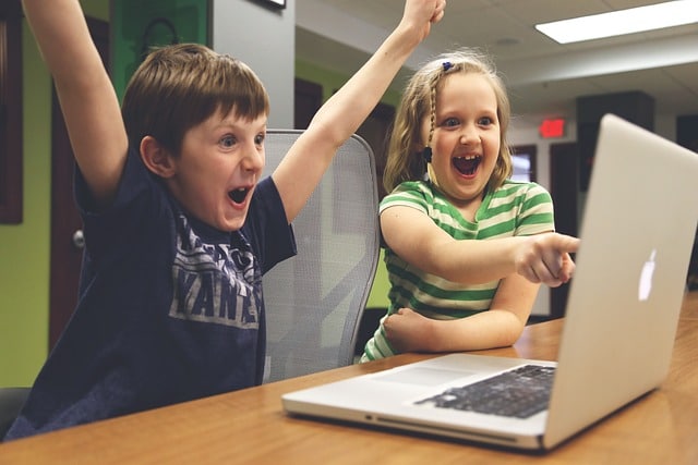 children cheering