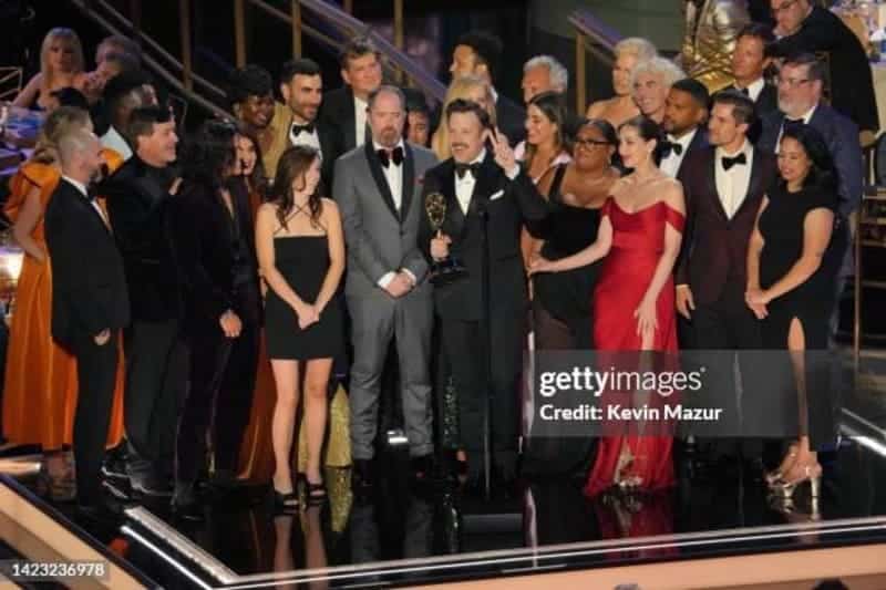 The cast of Ted Lasso at the Primetime Emmys. Courtesy: Getty Images