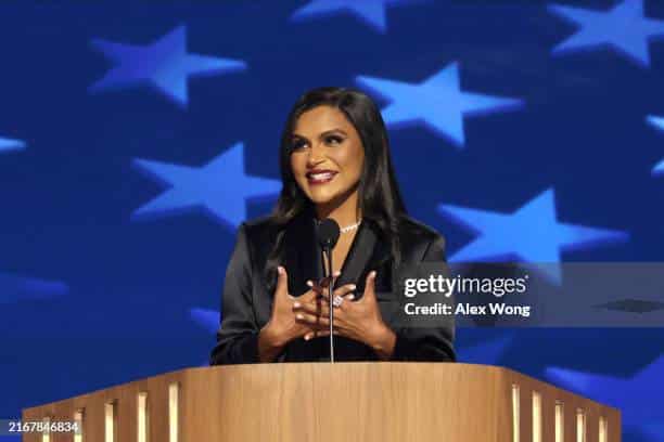 Mindy Kaling Endorses Kamala Harris at the DNC