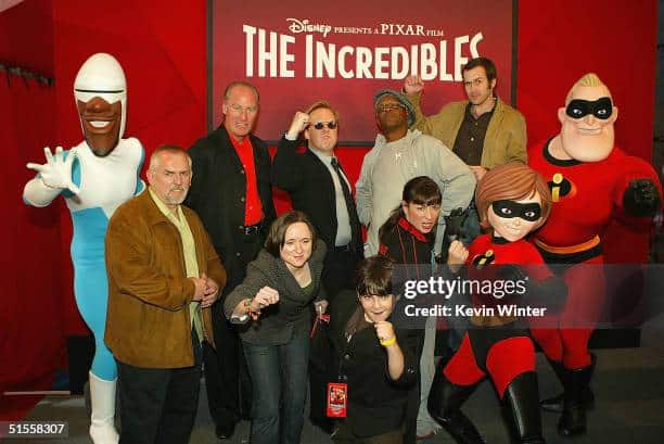 The cast of The Incredibles on the red carpet. The Incredibles 3 was recently announced at D23.