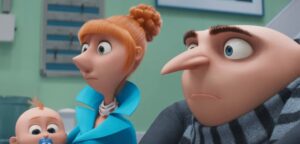 Minions in a scene from Despicable Me 4, the franchise film before Minions & Monsters