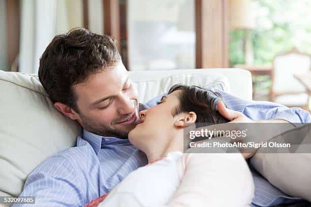 A couple showing emotional intimacy