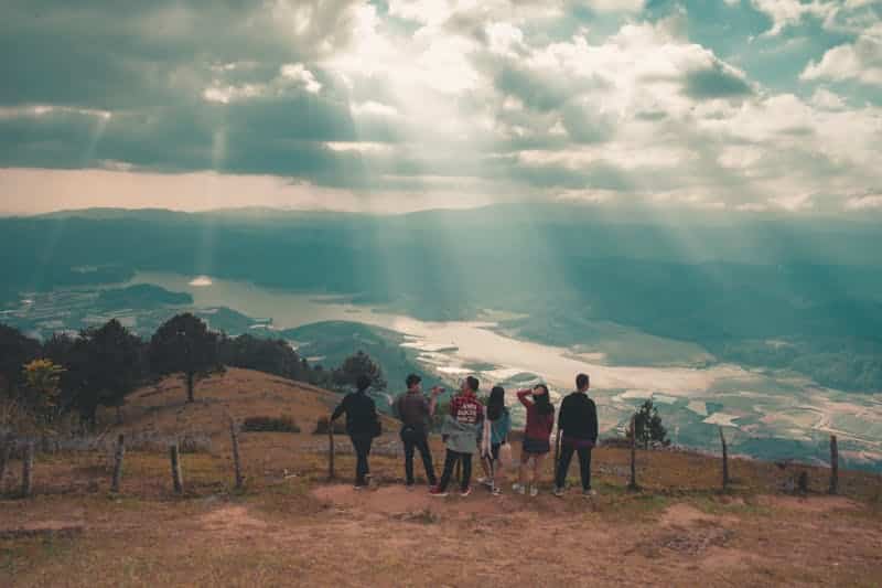 Friends on a hike