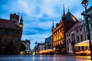 Poland, travel, architecture, evening, vacation, honeymoon 