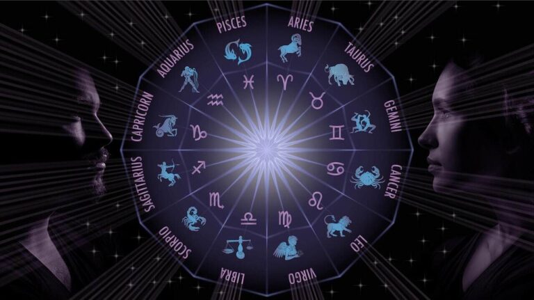 man and woman sun sign zodiac wheel