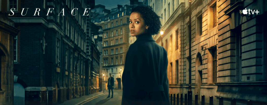 Gugu Mbatha-Raw in a suspenseful scene from Surface, a psychological thriller Apple TV+ show.