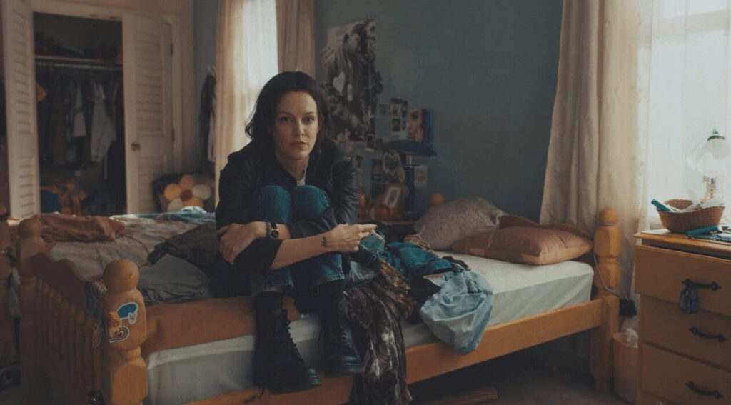 Riley Keough in a scene from Under the Bridge, a compelling true-crime drama show.