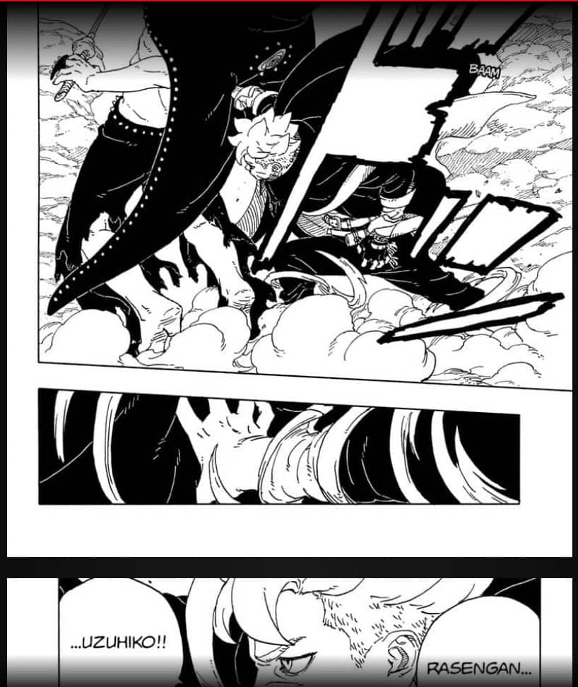 Jura gets hit by Boruto's Rasengan Uzuhiko