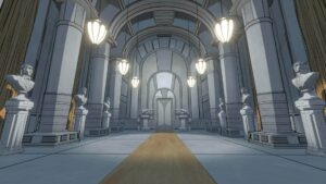 the Blue Prince grand foyer