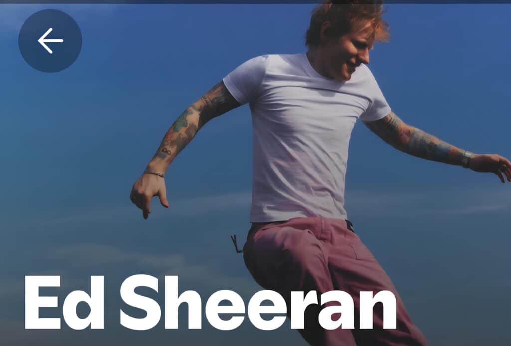 Promotional image of Ed Sheeran for Spotify