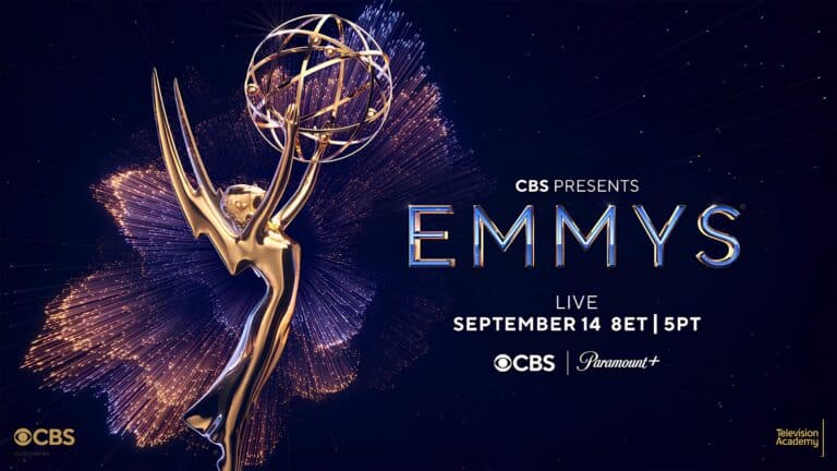 promotional image for the Emmy Awards 2025 on CBS and Paramount+ For article on 10 tv shows expecting nominations for the Emmy Awards 2025