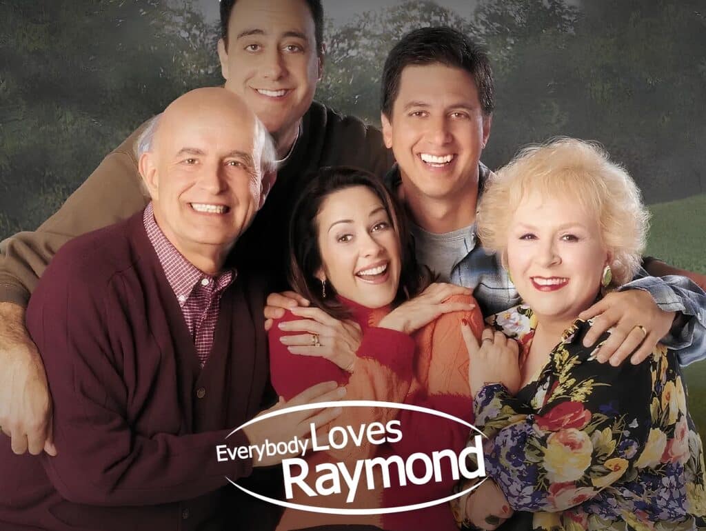 Everybody Love Raymond promotional image with the five main cast members on the front