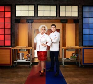 Bobby Flay and Anne Burrell courtesy of Food Network
