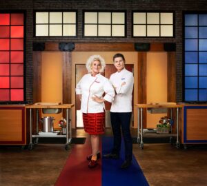 Bobby Flay and Anne Burrell courtesy of Food Network