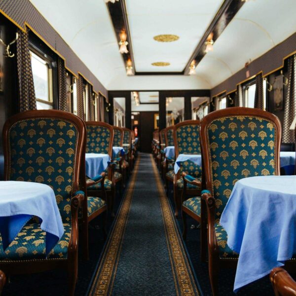 scenic train getaways - luxury train dining car