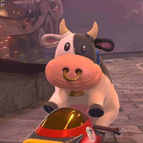 Mario Kart World Moo Moo Cow/ PETA