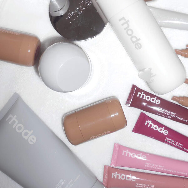 Hailey Bieber's skincare brand rhode product collection screenshotted from rhode instagram
