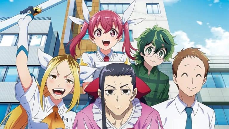 A group of five anime characters standing together from Magilumiere Magical Girls Inc.