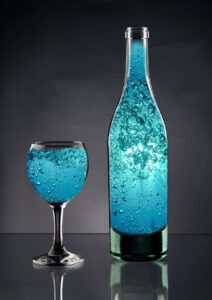 bottle, bottle of water, water, turquoise, blue, nature, sparkling water, glass, glass of water, picture