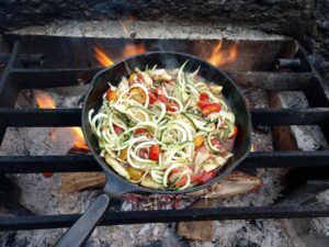 campfire, cooking, camping, skillet, fireplace, outdoor, skillet, skillet, skillet, skillet, skillet, camping meals,