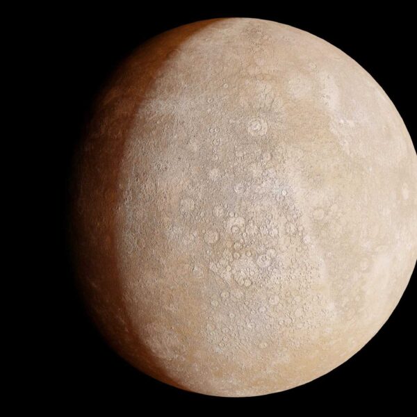 Realistic depiction of the planet Mercury against a black space background. mercury retrograde