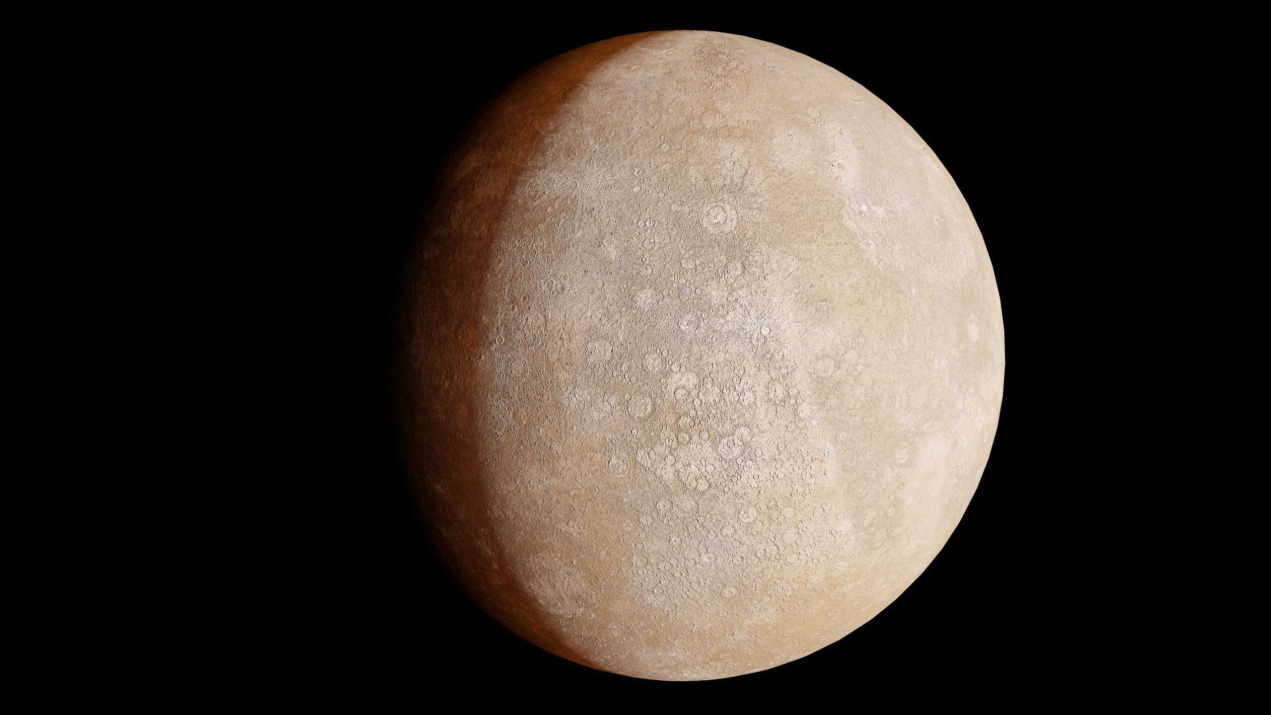 Realistic depiction of the planet Mercury against a black space background. mercury retrograde