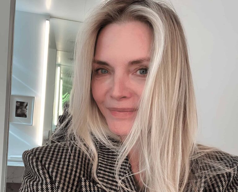 screenshotted image of actress Michelle Pfeiffer from her instagram for minimalist skincare routine