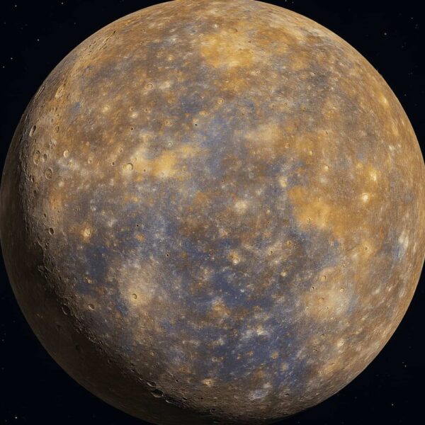 Up close generated image of the planet mercury. mercury retrograde, mercury direct,