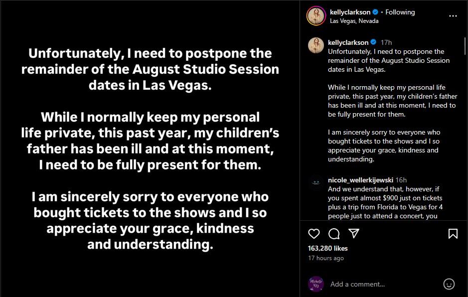 Kelly Clarkson IG Post