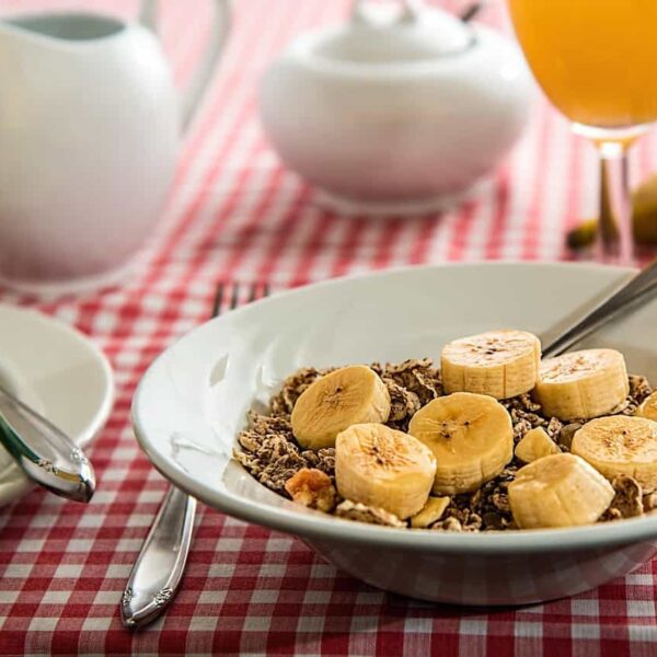 cereal, breakfast, meal, food, banana, fruit, healthy, nutrition, diet, bowl, table, table setting, tablecloth, closeup, breakfast, breakfast, breakfast, breakfast, breakfast, food, banana, banana, banana, banana, diet, diet, fibermaxxing