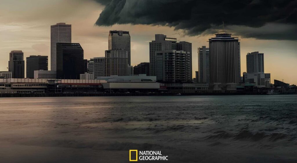 promotional image for docuseries on Hurricane Katrina available on Disney+ through National Geographic 